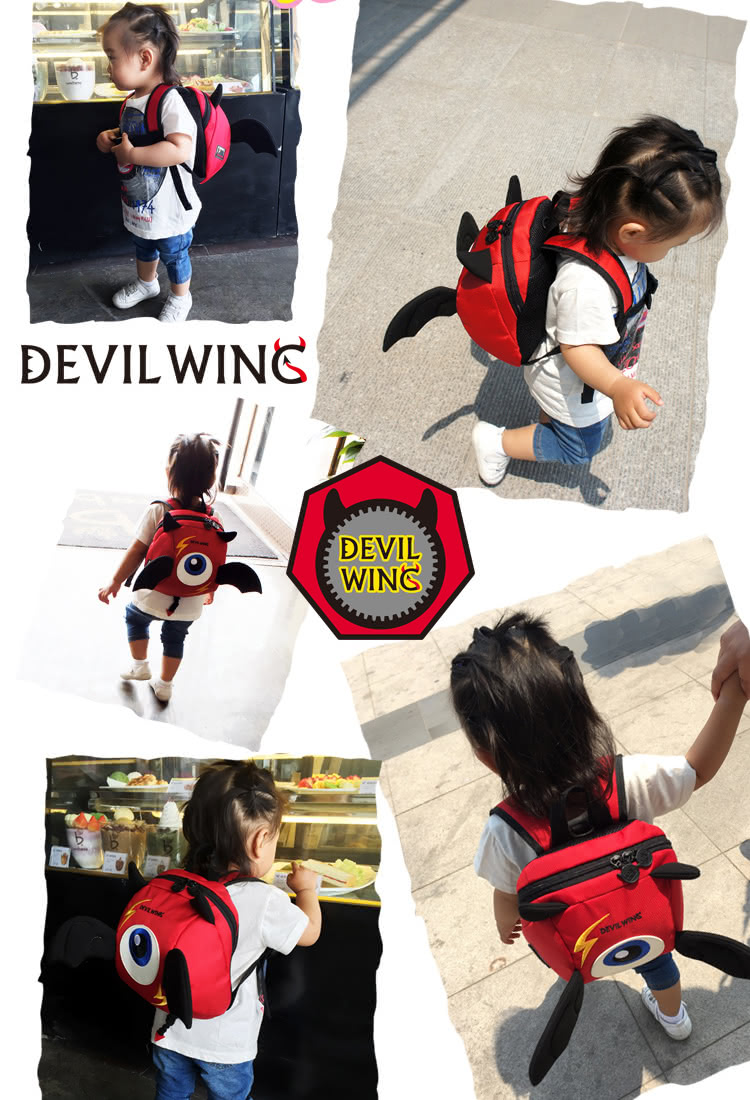 【韓國 Devil Wing】小惡魔翅膀幼兒防走失背包-書包(紅)